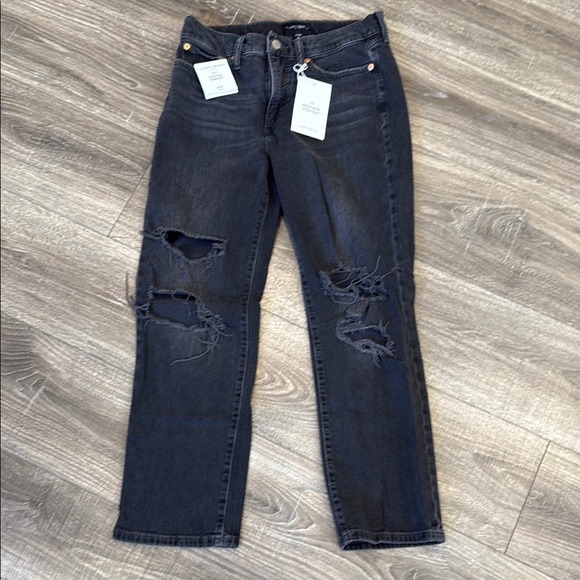Lucky Brand Zoe High Rise Straight Distressed Black Jeans (6/28) - Picture 1 of 7